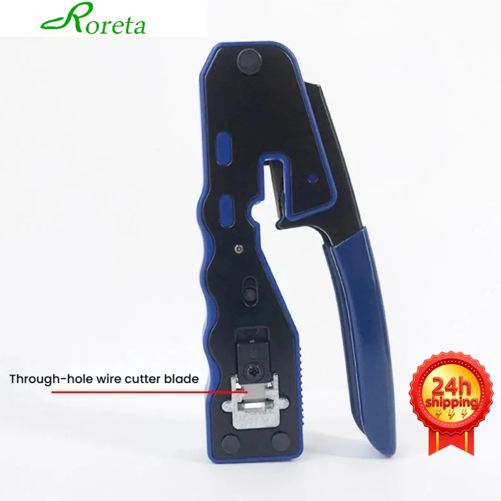 Roreta 8P RJ45 Pass Through Network Cable Crimping Tool, Wire Stripper/Cutter/Crimper All-in-One for Ethernet Cables
Roreta 8P RJ45 Pass Through Network Cable Crimping Tool, Wire Stripper/Cutter/Crimper All-in-One for Ethernet Cables