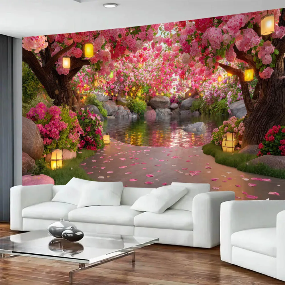 Pink Flower Street Lamp Garden Landscape Tapestry European Style with Pond Wall Hanging Home Living Room Decor Background Cloth
Pink Flower Street Lamp Garden Landscape Tapestry European Style with Pond Wall Hanging Home Living Room Decor Background Cloth
