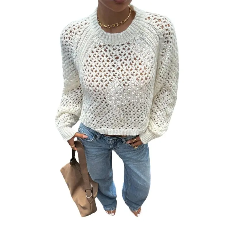 NEW-Women's Crochet Sweater Crew Neck Long Sleeve Tie Open Back Cropped Sweater Knit Pullover Top
NEW-Women's Crochet Sweater Crew Neck Long Sleeve Tie Open Back Cropped Sweater Knit Pullover Top