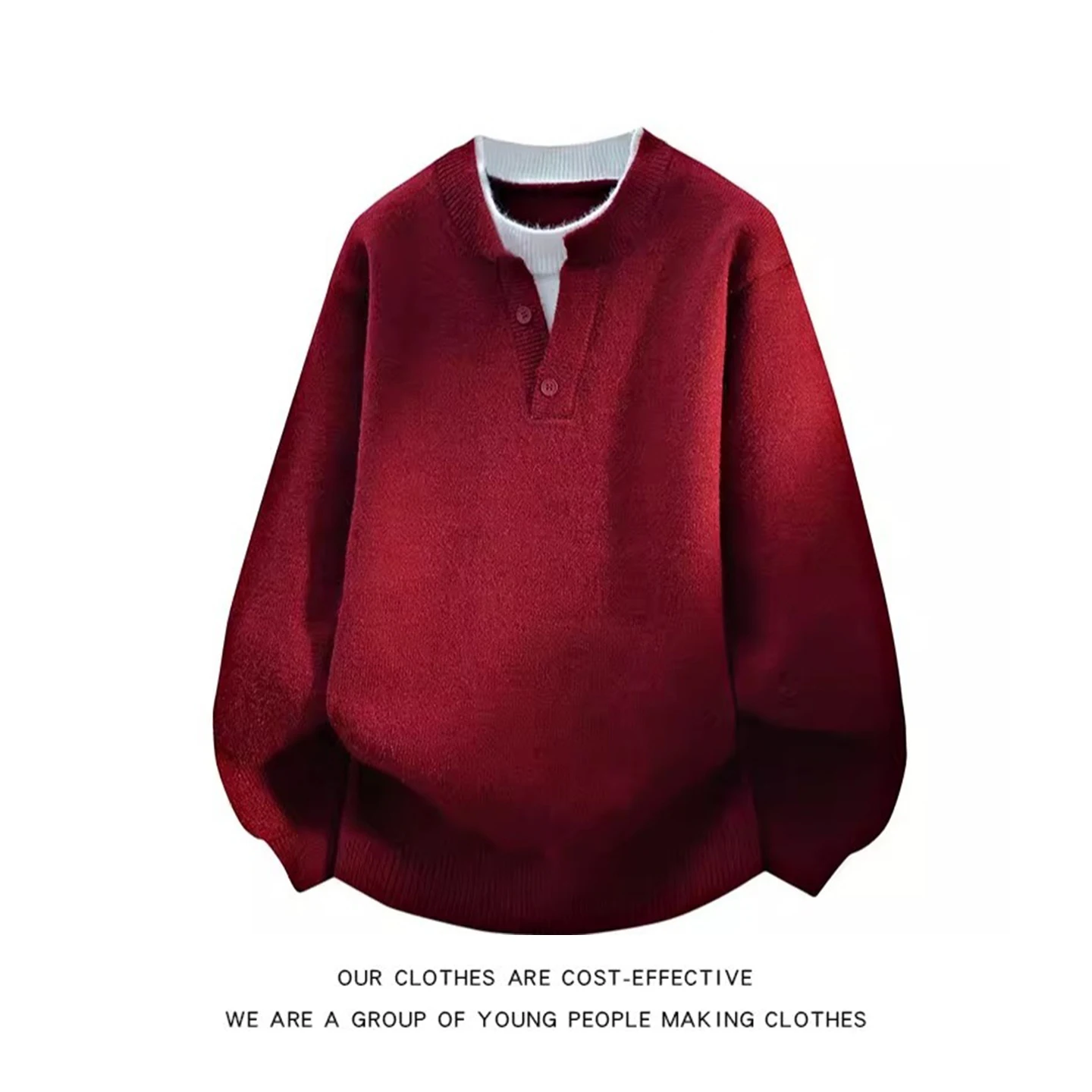 Красный вязаный свитер с воротником Хенли для мужчин, имитация двухслойности, осенне-зимний, теплый, повседневный, с длинным рукавом
Красный вязаный свитер с воротником Хенли для мужчин, имитация двухслойности, осенне-зимний, теплый, повседневный, с длинным рукавом