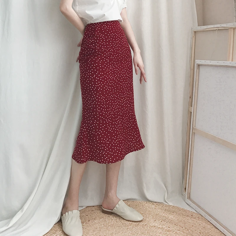Юбка Ele с высокой талией винного цвета, юбка Ele с высокой талией в горошек, удлиненная, для женщин, летний сезон, другой материал
Юбка Ele с высокой талией винного цвета, юбка Ele с высокой талией в горошек, удлиненная, для женщин, летний сезон, другой материал