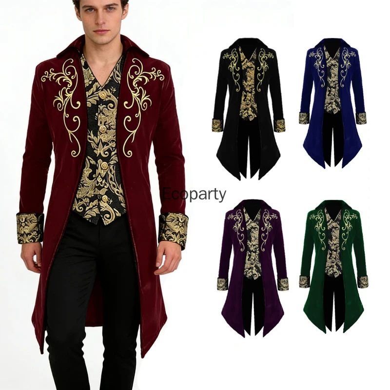 Новая мужская средневековая куртка в стиле стимпанк с вышивкой, викторианский винтажный готический фрак, мужской карнавальный костюм на Хэллоуин
Новая мужская средневековая куртка в стиле стимпанк с вышивкой, викторианский винтажный готический фрак, мужской карнавальный костюм на Хэллоуин