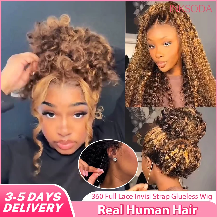 P4/27 Honey Blonde 360 Full Lace Wig High Light Curly Human Hair Pre-Plucked Deep Wave Glueless Invisible Strap Lace Frontal Wig
P4/27 Honey Blonde 360 Full Lace Wig High Light Curly Human Hair Pre-Plucked Deep Wave Glueless Invisible Strap Lace Frontal Wig