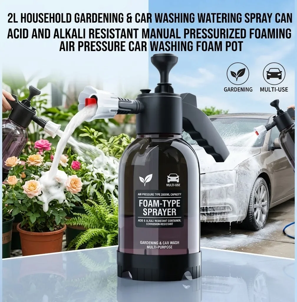2L household gardening watering spray can Acid and alkali resistant manual pressurized foaming air pressure car washing foam pot
2L household gardening watering spray can Acid and alkali resistant manual pressurized foaming air pressure car washing foam pot