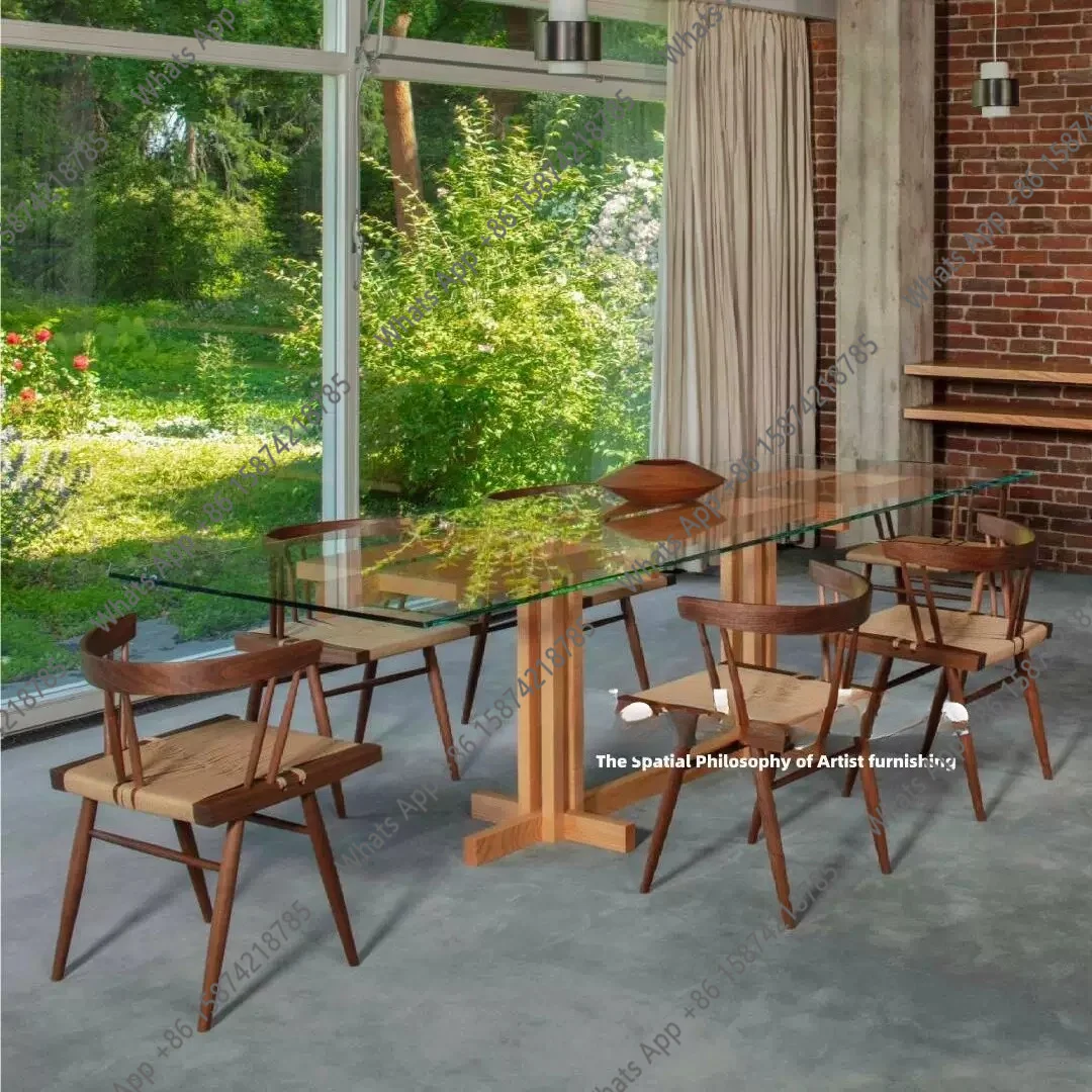 Wabi Sand Modern Simple Designer Solid Wood Tempered Glass Desk Studio Transparent Rectangle Dining Table
Wabi Sand Modern Simple Designer Solid Wood Tempered Glass Desk Studio Transparent Rectangle Dining Table