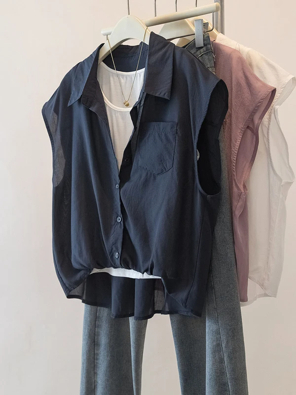 Korean Style Sleeveless Patchwork Fake Two-Piece Vest Shirt Women Summer plus Size Versatile Short Length Layered Top
Korean Style Sleeveless Patchwork Fake Two-Piece Vest Shirt Women Summer plus Size Versatile Short Length Layered Top