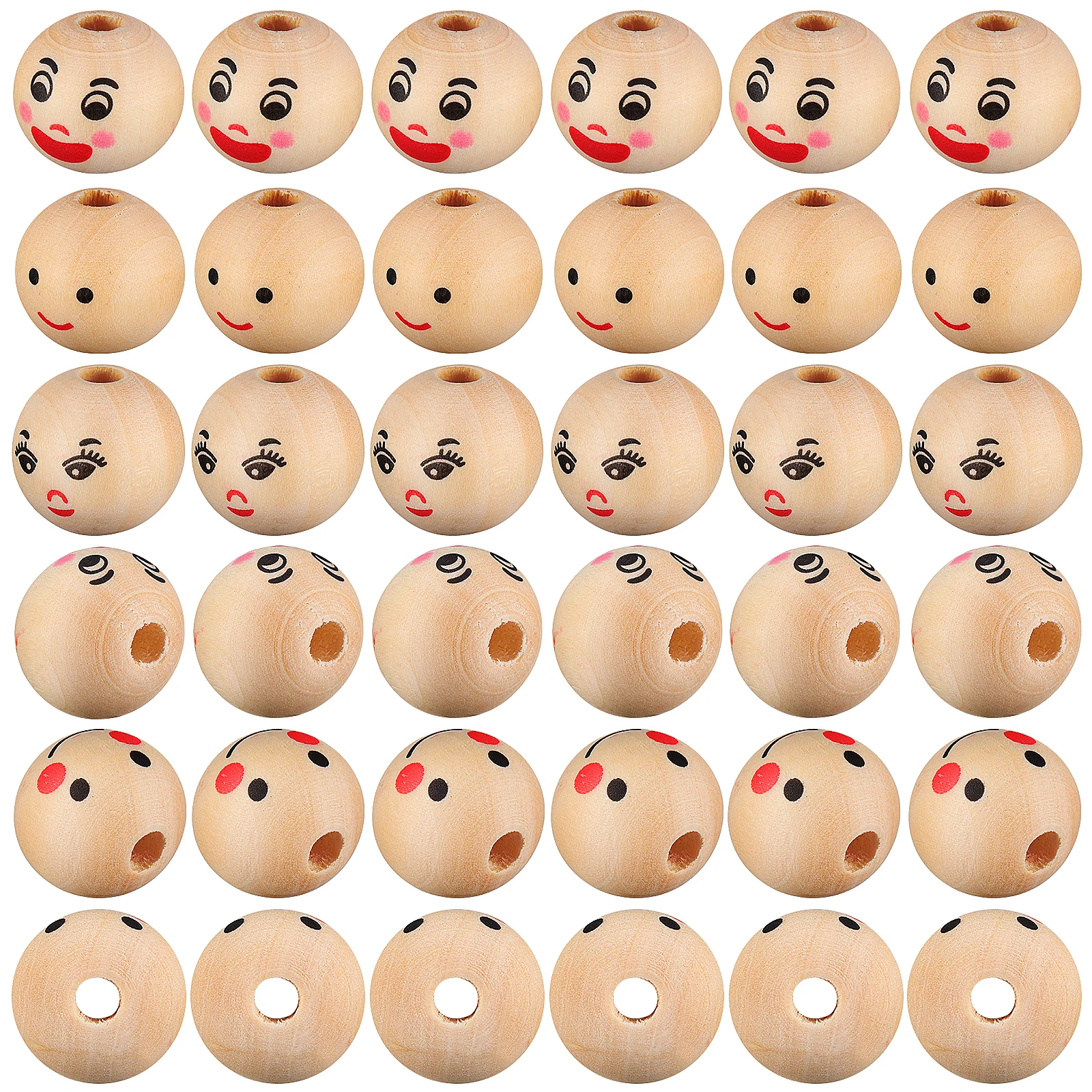 100pcs 20mm Wooden Round Spacer Beads for Crafts Decorative Wood Beads with Holes Smile Faces Bulk Bracelets Making Jewelry
100pcs 20mm Wooden Round Spacer Beads for Crafts Decorative Wood Beads with Holes Smile Faces Bulk Bracelets Making Jewelry