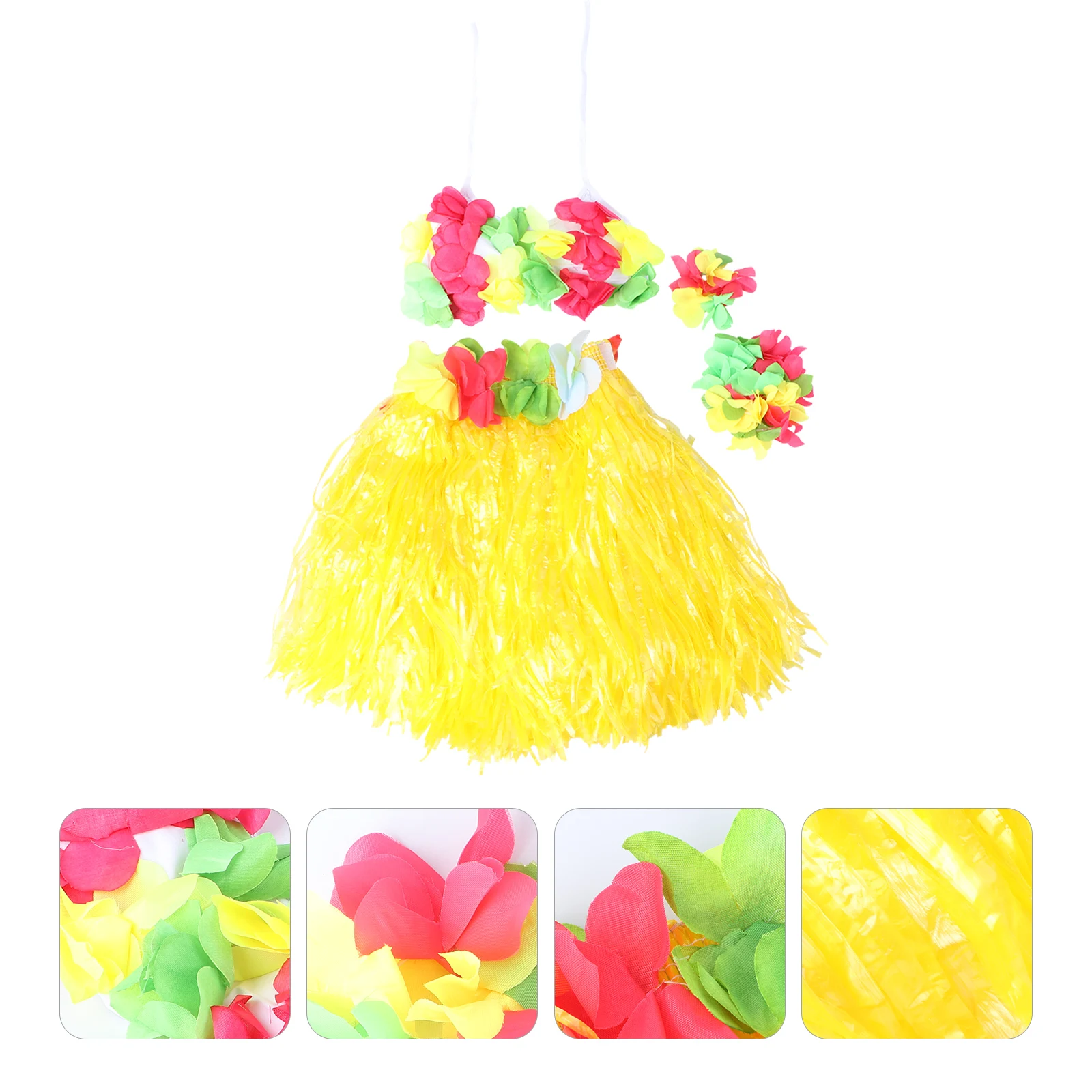 5Pcs Hawaii Tropical Grass Skirt Set Elastic Adjustable Waistband Flower Bra Headband Bracelets Party Costume Accessories
5Pcs Hawaii Tropical Grass Skirt Set Elastic Adjustable Waistband Flower Bra Headband Bracelets Party Costume Accessories