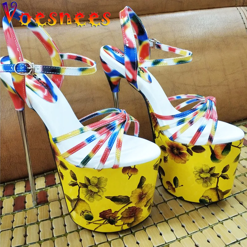 New Catwalk Model Thin Strap Peep Toe Sandals Sexy Steel Heel 22CM Women's Pumps Yellow Waterproof Platform Summer Printing Shoe
New Catwalk Model Thin Strap Peep Toe Sandals Sexy Steel Heel 22CM Women's Pumps Yellow Waterproof Platform Summer Printing Shoe