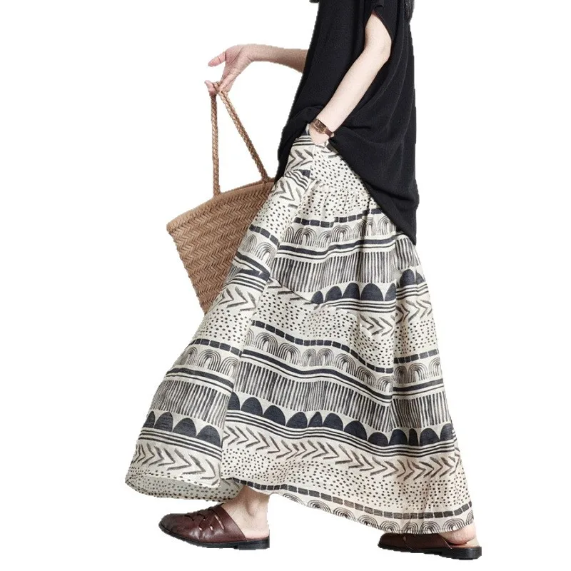 Bohemian Cotton Linen Umbrella Skirt Half-length Artistic Design Original 2026 Long A- Line Skirts Elegant Commute Style
Bohemian Cotton Linen Umbrella Skirt Half-length Artistic Design Original 2026 Long A- Line Skirts Elegant Commute Style