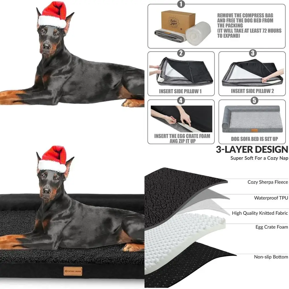 Ортопедическая кровать для собак Jumbo 56x40 — XL Водонепроницаемый диван-кровать со съемным чехлом, нескользящее основание, черный
Ортопедическая кровать для собак Jumbo 56x40 — XL Водонепроницаемый диван-кровать со съемным чехлом, нескользящее основание, черный