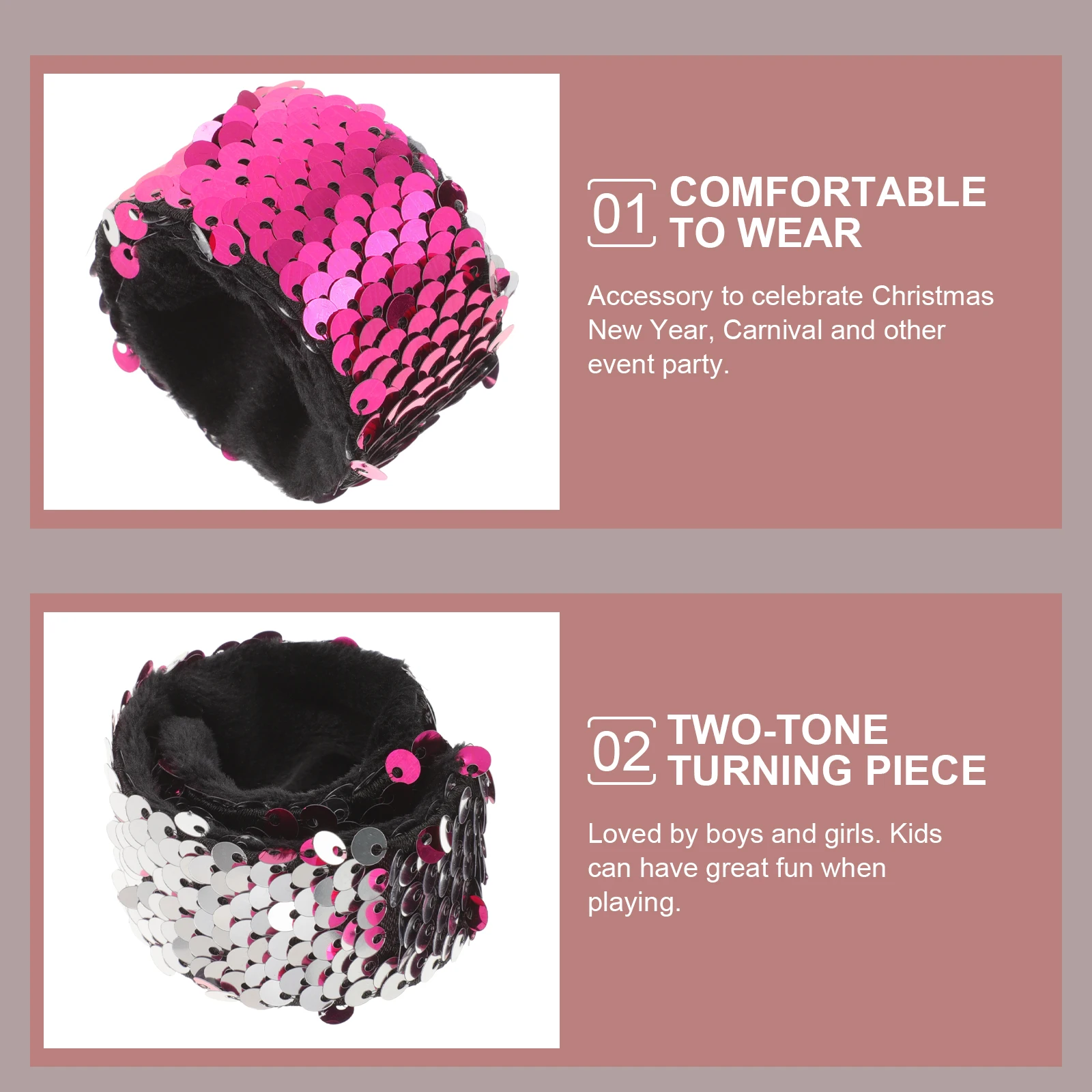 Sequin Bracelet Wrist Bands Kids Bracelets Kids' Party Favors Slap Two-color Child
Sequin Bracelet Wrist Bands Kids Bracelets Kids' Party Favors Slap Two-color Child