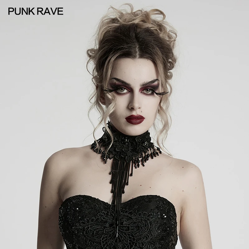 PUNK RAVE Women's Gothic Gorgeous Lace Bead Chains Long Tassel Necklace 3D Dynamic Elegance Party Club Chokers Accessories
PUNK RAVE Women's Gothic Gorgeous Lace Bead Chains Long Tassel Necklace 3D Dynamic Elegance Party Club Chokers Accessories