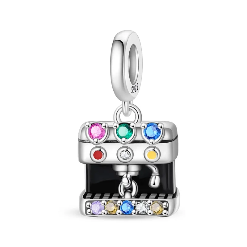 925 Sterling Silver Popular Color Gem Coffee Machine Charms Pendant Fit Original Bracelet DIY Girls Coffee Lover Anniversary Bir
925 Sterling Silver Popular Color Gem Coffee Machine Charms Pendant Fit Original Bracelet DIY Girls Coffee Lover Anniversary Bir