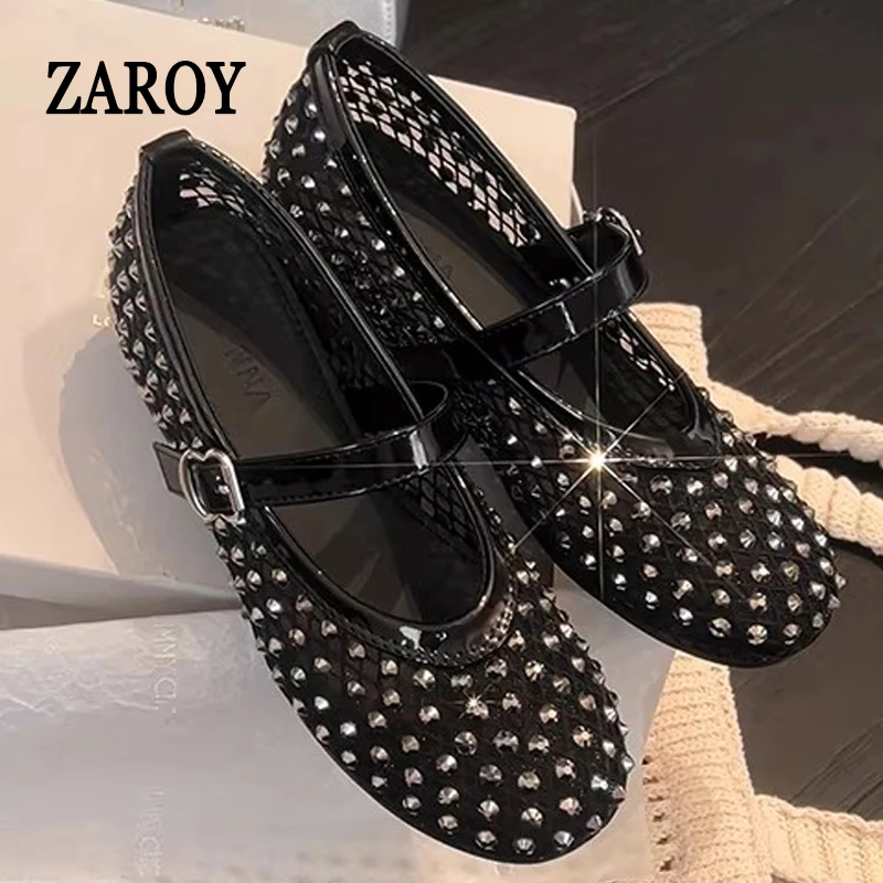Женские балетки ZAROY с блестящими стразами, летние дышащие, больших размеров, с кристаллами, модные уличные мягкие сандалии Мэри Джейн
Женские балетки ZAROY с блестящими стразами, летние дышащие, больших размеров, с кристаллами, модные уличные мягкие сандалии Мэри Джейн