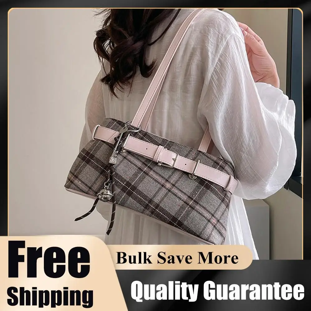 Women Canvas Plaid Single Shoulder Handbag with Zipper One Shoulder Armpit Bag for Work Daily Use
Women Canvas Plaid Single Shoulder Handbag with Zipper One Shoulder Armpit Bag for Work Daily Use