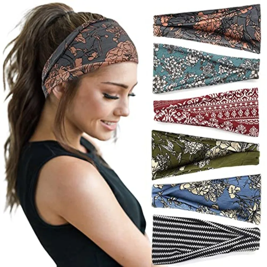 Boho Headbands for Women Wide Head Bands, Yoga Workout Hair Bands for Women's Hair Non Slip, Summer Womens Headbands Hair Acces
Boho Headbands for Women Wide Head Bands, Yoga Workout Hair Bands for Women's Hair Non Slip, Summer Womens Headbands Hair Acces