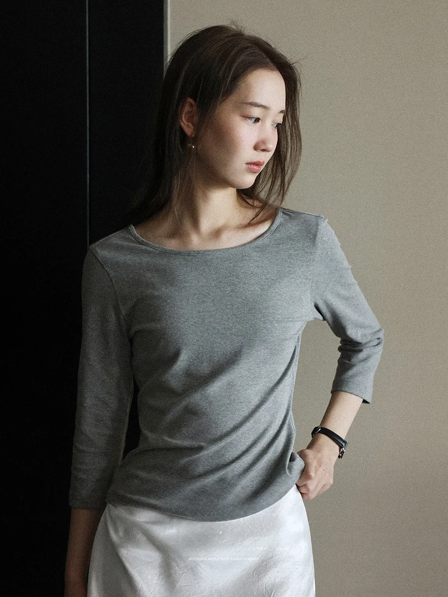 Женский топ Slim Fit в корейском стиле с V-образным вырезом, повседневная футболка с рукавом три четверти, универсальная, из смесового хлопка с эластаном, весенняя
Женский топ Slim Fit в корейском стиле с V-образным вырезом, повседневная футболка с рукавом три четверти, универсальная, из смесового хлопка с эластаном, весенняя
