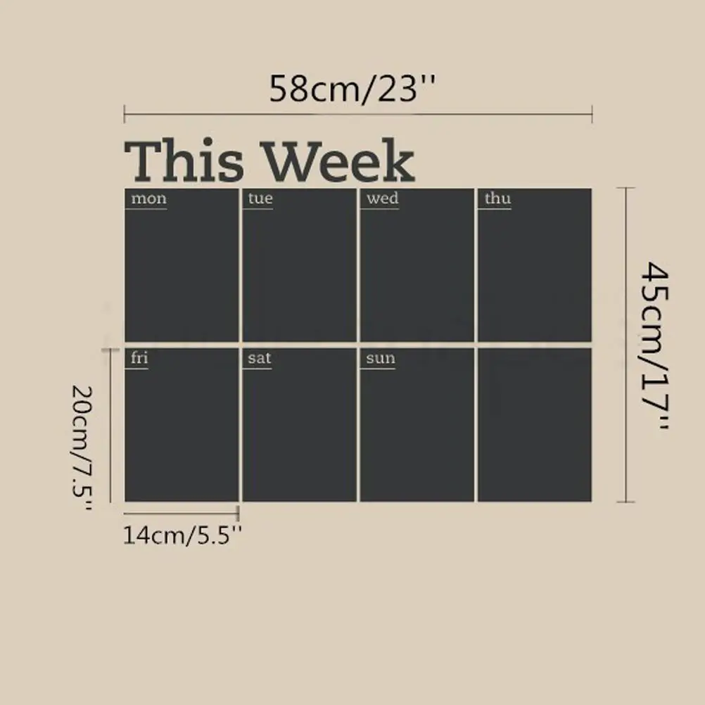 Blackboard Stickers 45x58cm PVC Weekly Plan Board Chalkboard Calendar Wall Sticker Self Adhesive Schedule Cute School Supplies
Blackboard Stickers 45x58cm PVC Weekly Plan Board Chalkboard Calendar Wall Sticker Self Adhesive Schedule Cute School Supplies