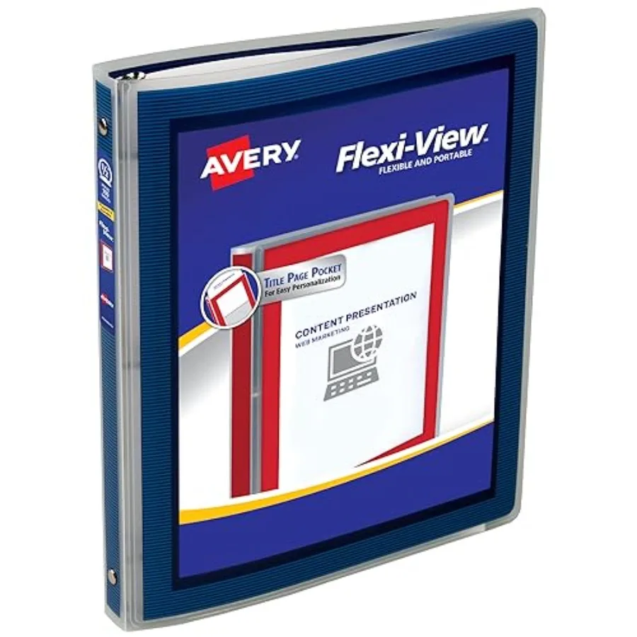 Flexi-View 3 Ring Binder, 1/2 Inch Round Rings, 1 Navy Blue Binder
Flexi-View 3 Ring Binder, 1/2 Inch Round Rings, 1 Navy Blue Binder