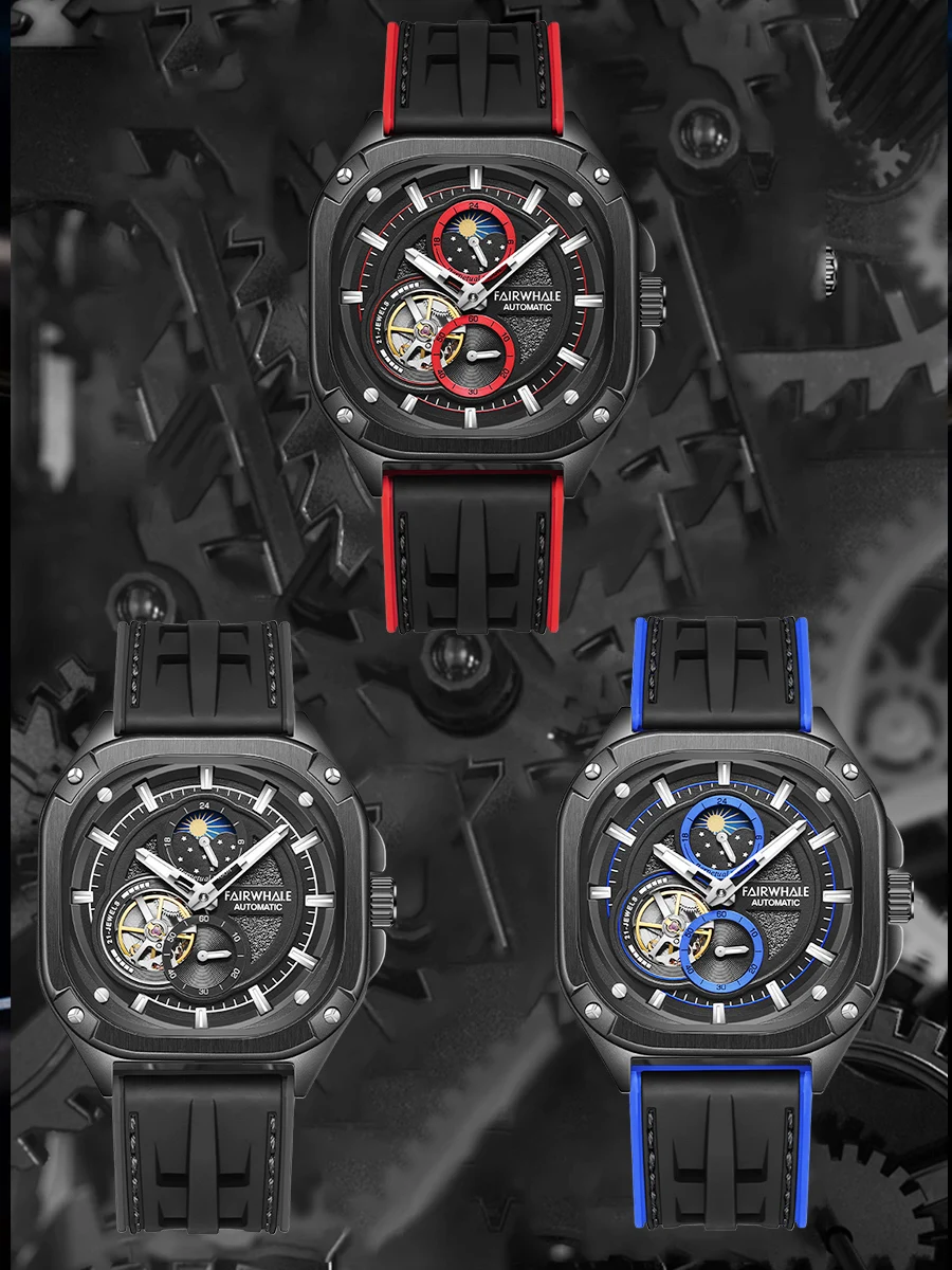 41mm Sports Men's Automatic Watch Men's Luxury Watches Install Automatic Mechanical Movement Transparent Back Cover Wristwatch
41mm Sports Men's Automatic Watch Men's Luxury Watches Install Automatic Mechanical Movement Transparent Back Cover Wristwatch