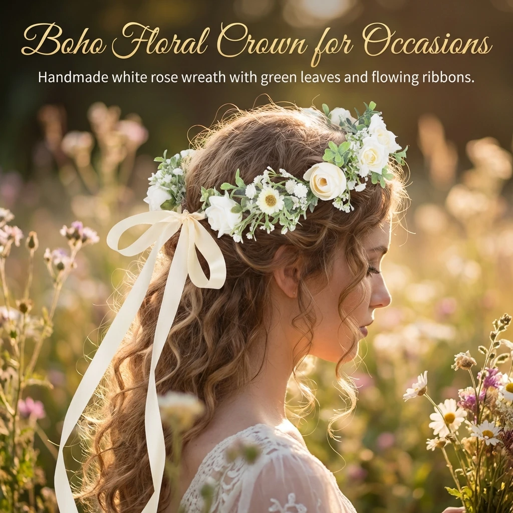 Венок из искусственных цветов в богемном стиле, ручной работы, для волос, для свадебной фотосессии, для девочек
Венок из искусственных цветов в богемном стиле, ручной работы, для волос, для свадебной фотосессии, для девочек