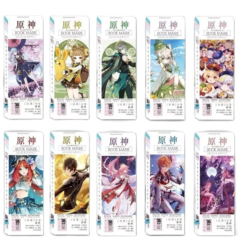 36 Pcs/Set Genshin Impact Game Bookmark Zhongli Venti Klee Cartoon Characters Book Markers Message Card Cosplay Gift
36 Pcs/Set Genshin Impact Game Bookmark Zhongli Venti Klee Cartoon Characters Book Markers Message Card Cosplay Gift