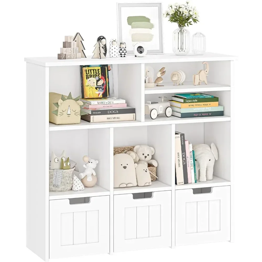 6 Cubby Children's Bookcase Toy Chest Cabinet with Hidden Wheels,Kids Bookshelf and Toy Storage Organizer with 3 Movable Drawers
6 Cubby Children's Bookcase Toy Chest Cabinet with Hidden Wheels,Kids Bookshelf and Toy Storage Organizer with 3 Movable Drawers