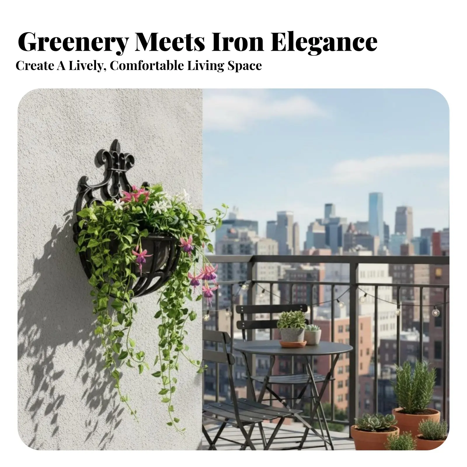 Wall-Mounted Plant Stand European Design Hanging Flowerpot Bracket Space-Saving Easy Installation for Balcony, Patio
Wall-Mounted Plant Stand European Design Hanging Flowerpot Bracket Space-Saving Easy Installation for Balcony, Patio