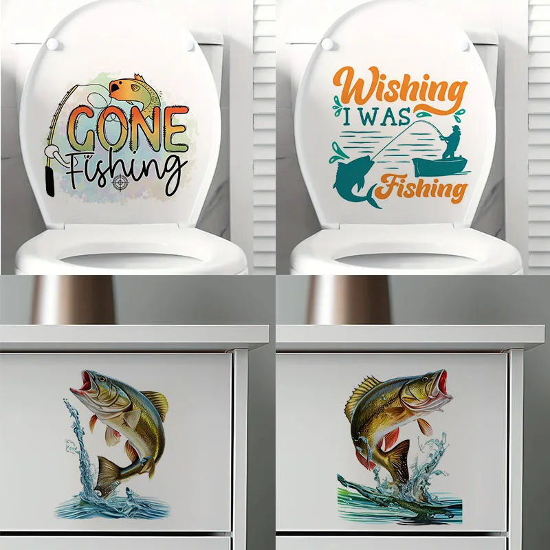 Funny Fishing Theme Stickers, Used for Toilet Lid, Wall, Door, Cabinet, Window, Car Decoration, Vinyl Cartoon Decals
Funny Fishing Theme Stickers, Used for Toilet Lid, Wall, Door, Cabinet, Window, Car Decoration, Vinyl Cartoon Decals