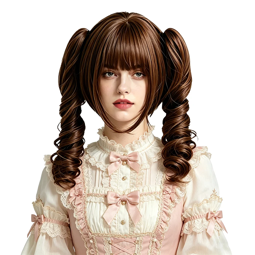 Chocolate Brown Lolita Wig Detachable Spiral Pigtails Short Bob with Bangs Protein Silk Synthetic Wig For Women Cosplay Daily
Chocolate Brown Lolita Wig Detachable Spiral Pigtails Short Bob with Bangs Protein Silk Synthetic Wig For Women Cosplay Daily