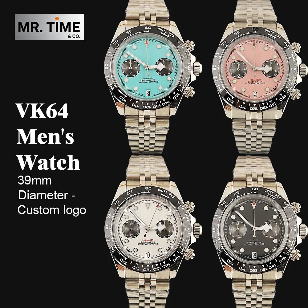 2026 Fashion VK64 Watch Sapphire Glass Pink Panda Dial Men's Stainless Steel Watch 39mm Watch Quartz Movement VK64 Movement
2026 Fashion VK64 Watch Sapphire Glass Pink Panda Dial Men's Stainless Steel Watch 39mm Watch Quartz Movement VK64 Movement