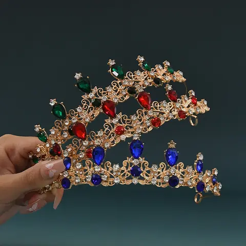 Diadèmes de princesse en strass, couronne en cristal, peigne à cheveux de Style Simple pour filles, cérémonie d'anniversaire pour adultes, accessoires de cheveux pour enfants