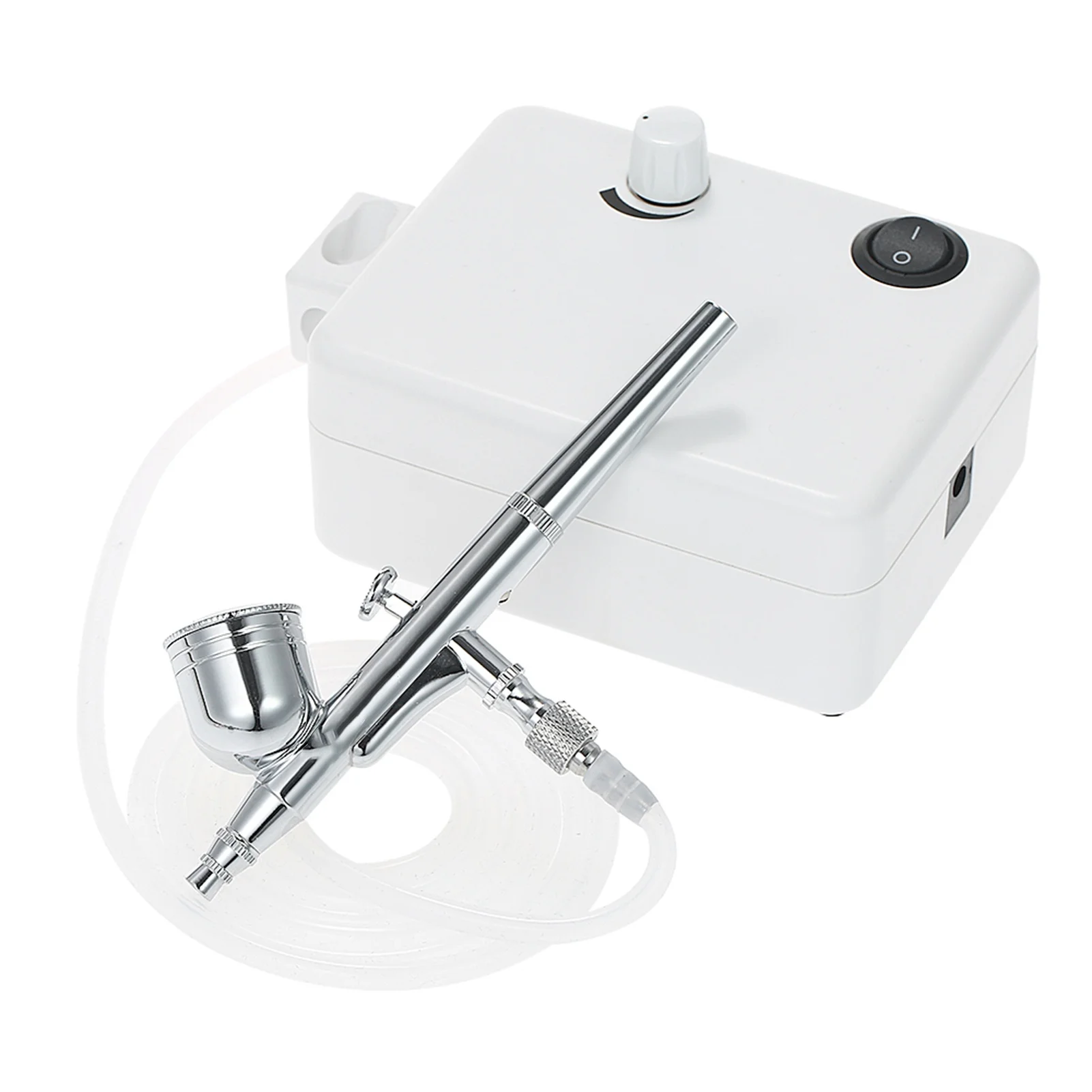 Multi-purpose Dual Action Airbrush Mini Air Compressor Set Gravity Feed Silver + White 0.3mm Nozzle 7cc Fluid Cup 100-250V UK
Multi-purpose Dual Action Airbrush Mini Air Compressor Set Gravity Feed Silver + White 0.3mm Nozzle 7cc Fluid Cup 100-250V UK