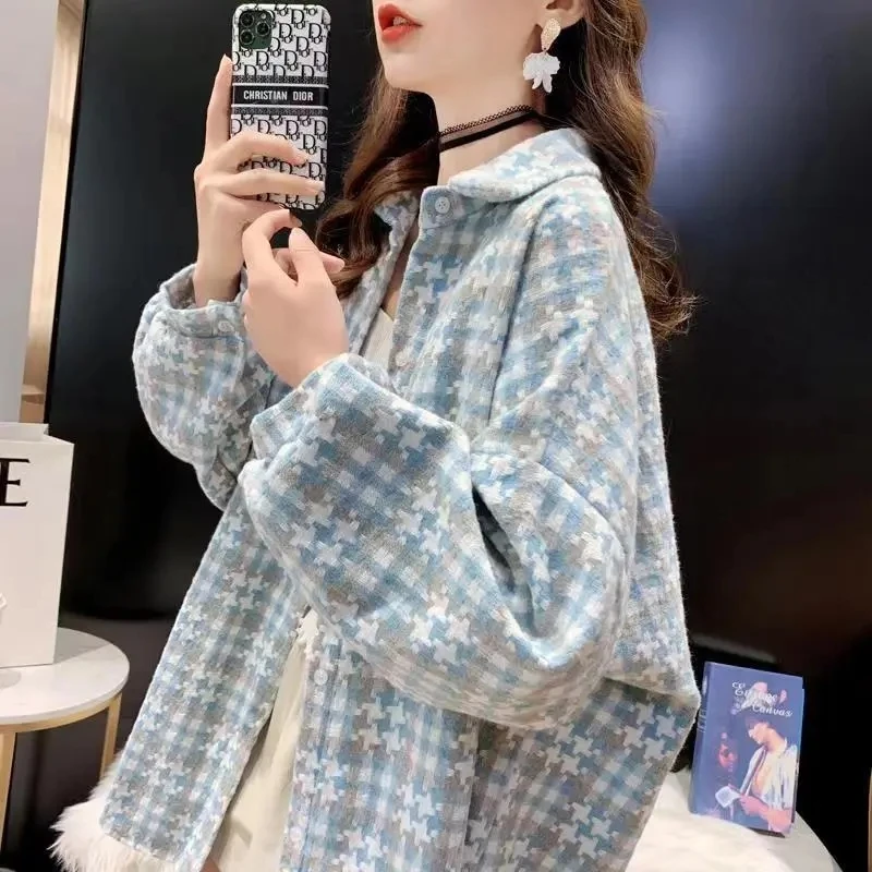 Women's Spring Autumn Checkered Loose Shirt Women's Versatile Coat Shirt Stylish 2025 New Style
Women's Spring Autumn Checkered Loose Shirt Women's Versatile Coat Shirt Stylish 2025 New Style