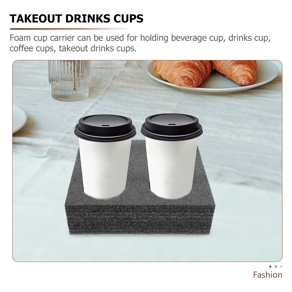 2 Pcs Black 4 Holes Foam Cup Holders Tray for Coffee Milk Tea Beverages Safe Material Portable Easy to Use 
2 Pcs Black 4 Holes Foam Cup Holders Tray for Coffee Milk Tea Beverages Safe Material Portable Easy to Use