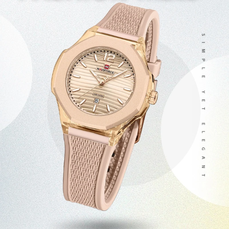 NAVIFORCE оригинальные женские часы с гладким профилем, водонепроницаемость 5 атм, удобный гибкий силиконовый ремешок, женские кварцевые часы 6109
NAVIFORCE оригинальные женские часы с гладким профилем, водонепроницаемость 5 атм, удобный гибкий силиконовый ремешок, женские кварцевые часы 6109
