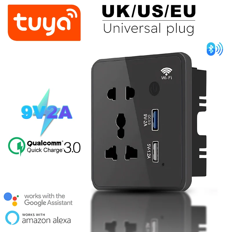 Универсальная розетка WIFI Tuya + быстрое зарядное устройство с двумя USB-портами 18 Вт QC 3.0, выход постоянного тока 5 В/9 В/12 В с сенсорным главным переключателем
Универсальная розетка WIFI Tuya + быстрое зарядное устройство с двумя USB-портами 18 Вт QC 3.0, выход постоянного тока 5 В/9 В/12 В с сенсорным главным переключателем