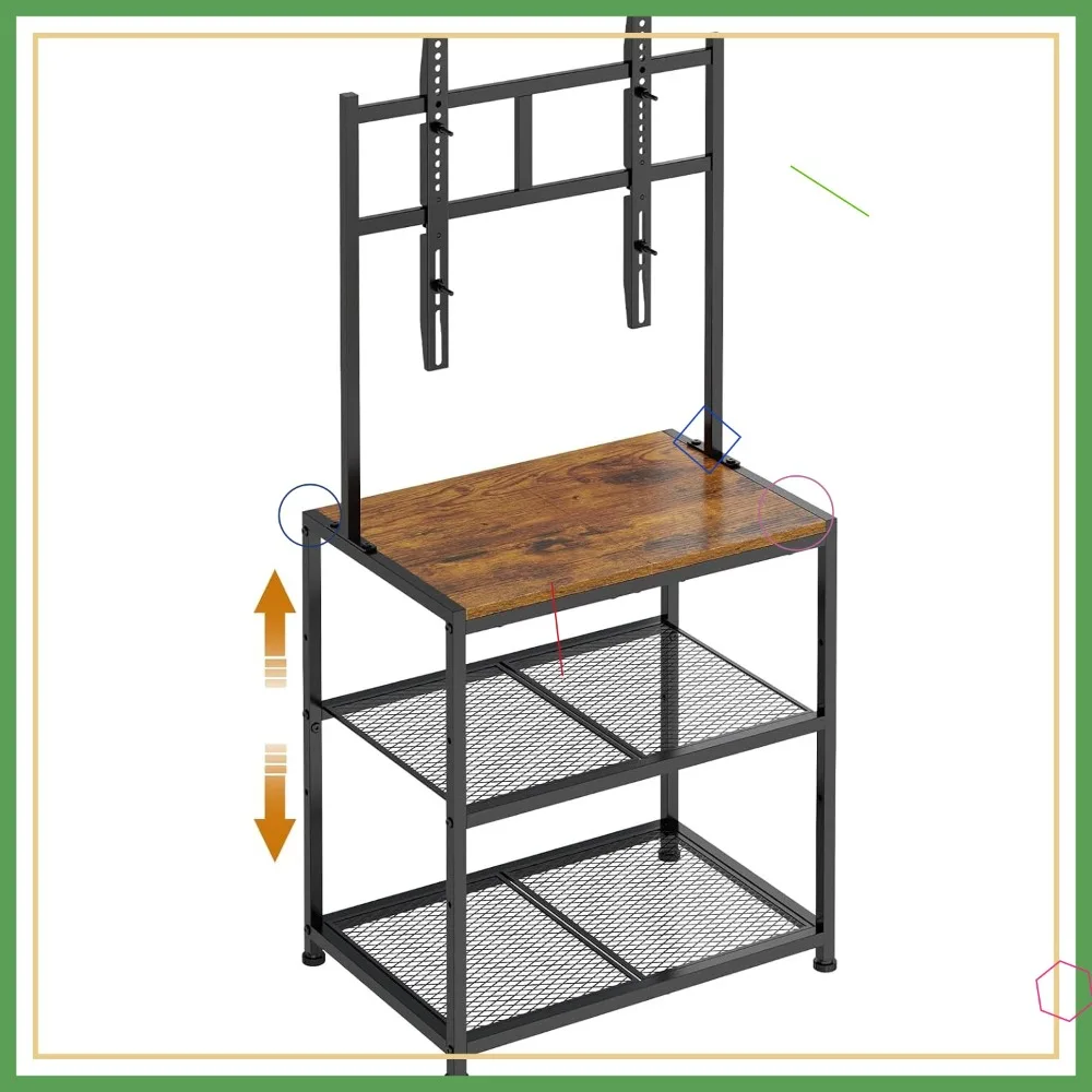 23-50 Inch Rustic Brown Corner TV Stand with Storage Shelves for Living Room Bedroom, Universal Floor TV Table
23-50 Inch Rustic Brown Corner TV Stand with Storage Shelves for Living Room Bedroom, Universal Floor TV Table