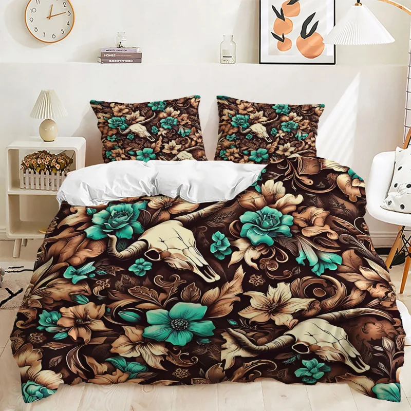 2/3Pcs Bohemian Bull Skull Duvet Cover Set,with pillowcase Multi Size Bedroom Bedding Decor,Bohemia Rural Style Bedroom Decor
2/3Pcs Bohemian Bull Skull Duvet Cover Set,with pillowcase Multi Size Bedroom Bedding Decor,Bohemia Rural Style Bedroom Decor