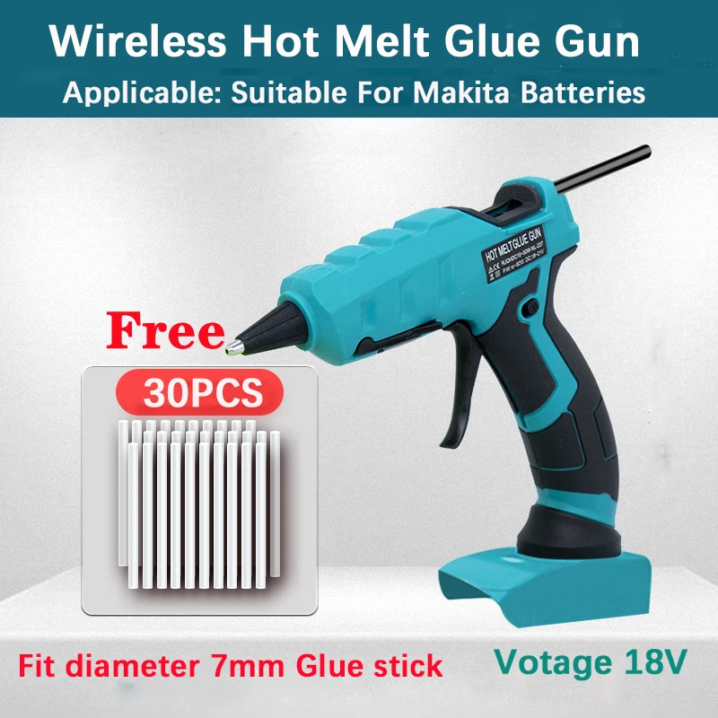Cordless Hot Melt Glue Gun With 30 Sticks Home DIY Use 7mm Glue Stick Electric Repair DIY Gun Power Tool For Makita 18V Battery
Cordless Hot Melt Glue Gun With 30 Sticks Home DIY Use 7mm Glue Stick Electric Repair DIY Gun Power Tool For Makita 18V Battery
