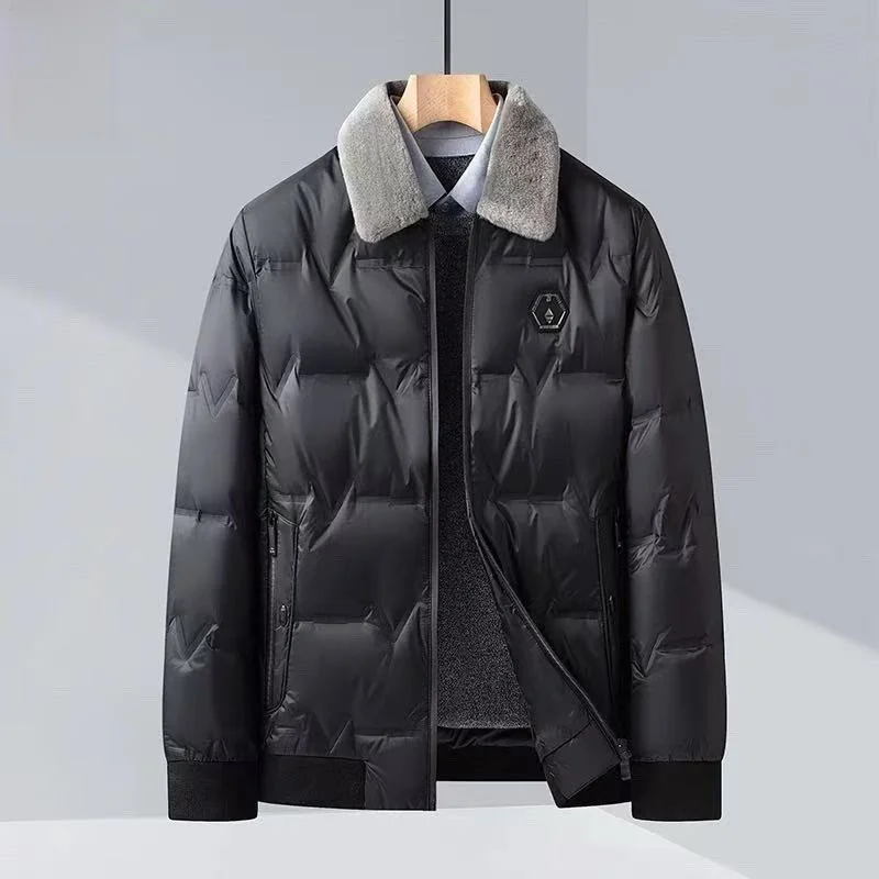 Warm Casual Woodpeer Men's Cotton Jaet with Fur Collar Busin Leisure Thiened Polyester Fiber Mid-aged Men's Coat
Warm Casual Woodpeer Men's Cotton Jaet with Fur Collar Busin Leisure Thiened Polyester Fiber Mid-aged Men's Coat