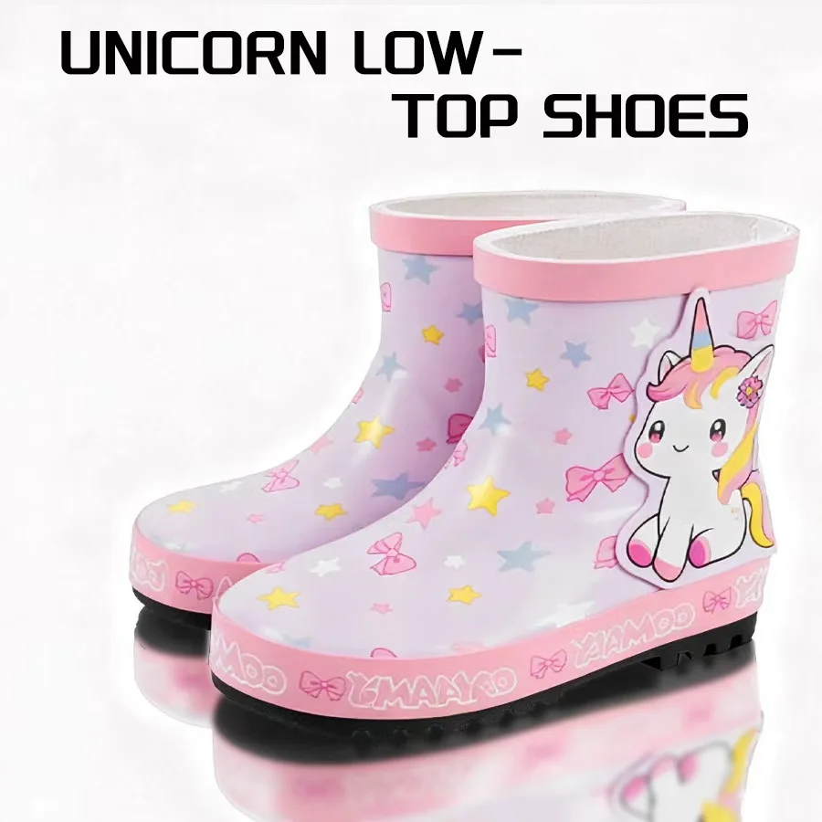 Kids Rain Boots, Unicorn Pattern Low Top, Waterproof Anti-Slip Toddler Rain Shoes for Girls & Boys, Soft Rubber Cute Cartoon Rai
Kids Rain Boots, Unicorn Pattern Low Top, Waterproof Anti-Slip Toddler Rain Shoes for Girls & Boys, Soft Rubber Cute Cartoon Rai
