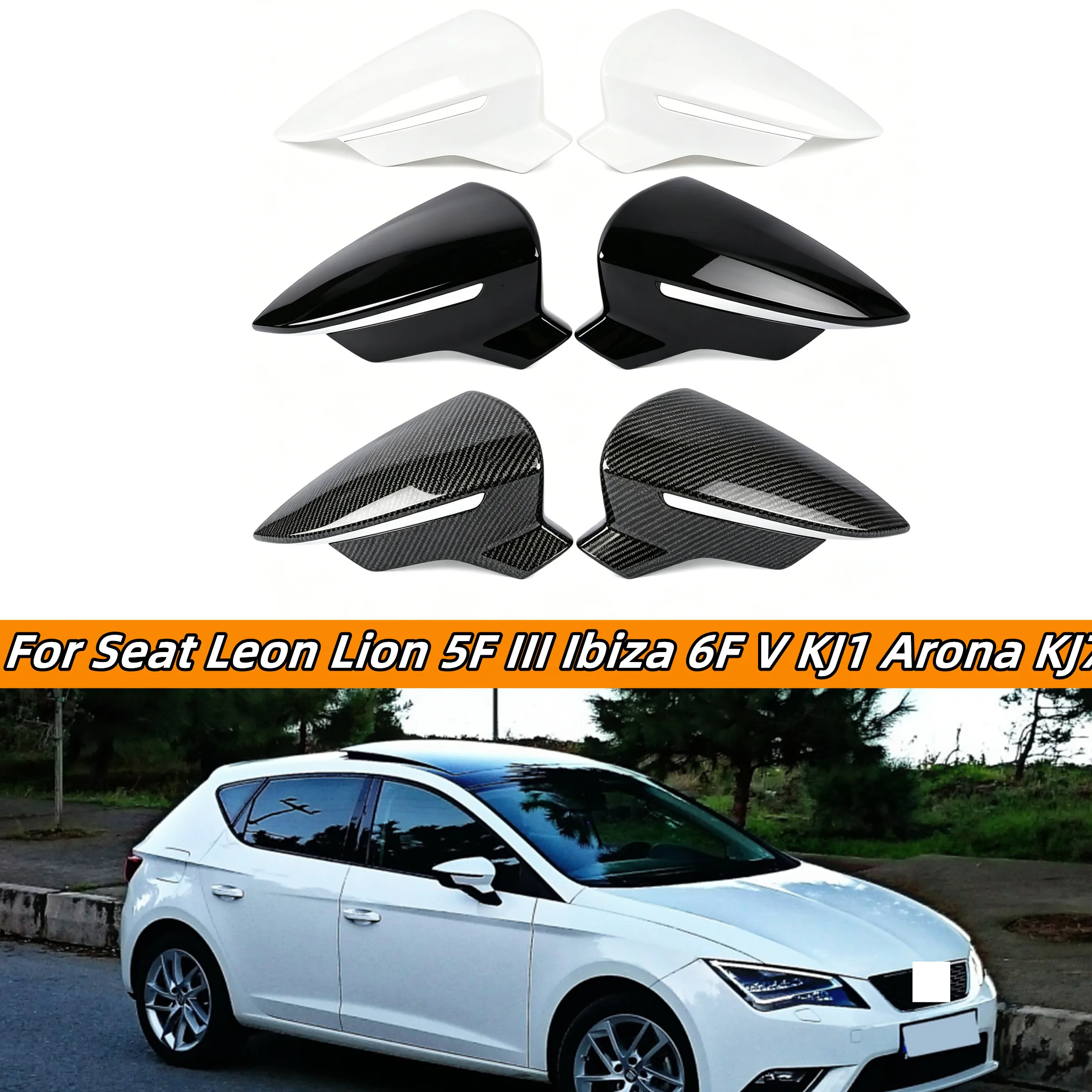 For Seat Leon Lion 5F III Ibiza 6F V KJ1 Arona KJ7 Car Side Rearview Mirror Cover Replacement Mirror Caps Trims Black
For Seat Leon Lion 5F III Ibiza 6F V KJ1 Arona KJ7 Car Side Rearview Mirror Cover Replacement Mirror Caps Trims Black