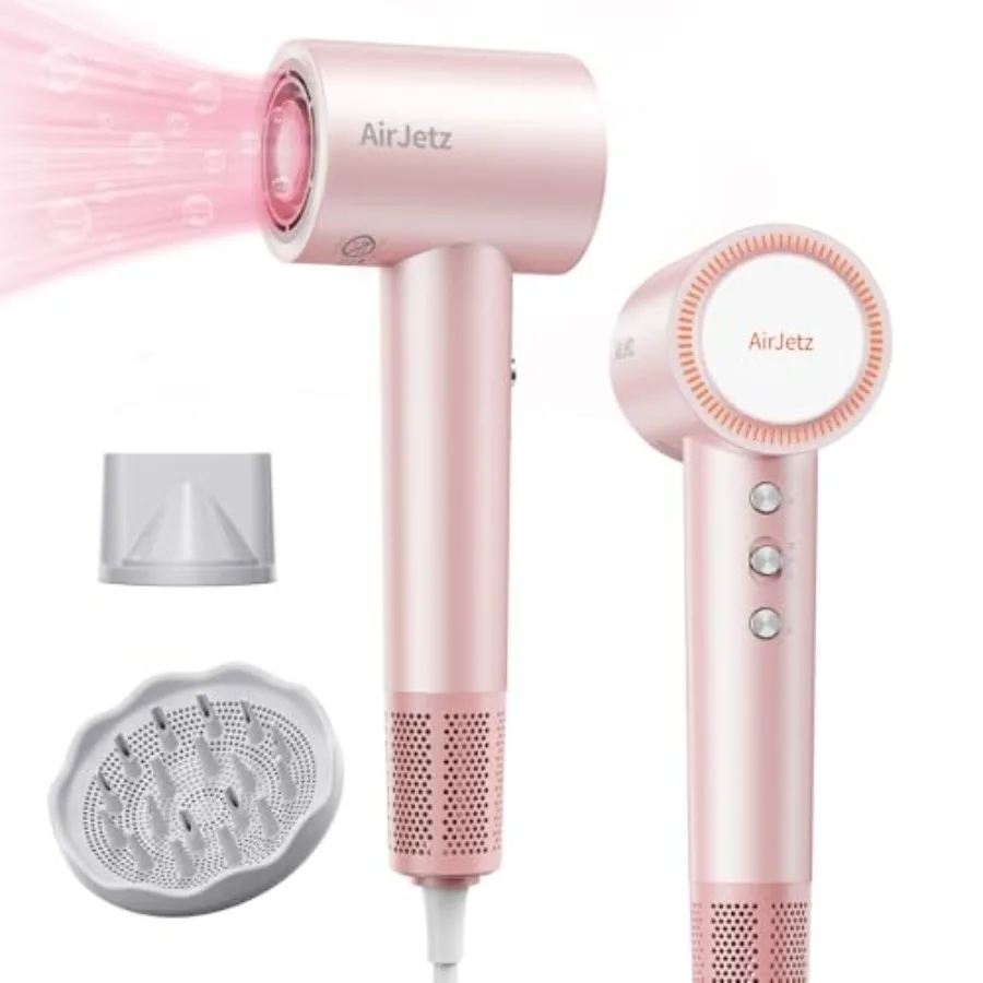 Hair Dryer for Travel Home, Ionic Plastic Pink, 160, 000 RPM High-Speed Fast Drying with Diffuser, Magnetic Nozzle, 4 Temps 2 S
Hair Dryer for Travel Home, Ionic Plastic Pink, 160, 000 RPM High-Speed Fast Drying with Diffuser, Magnetic Nozzle, 4 Temps 2 S