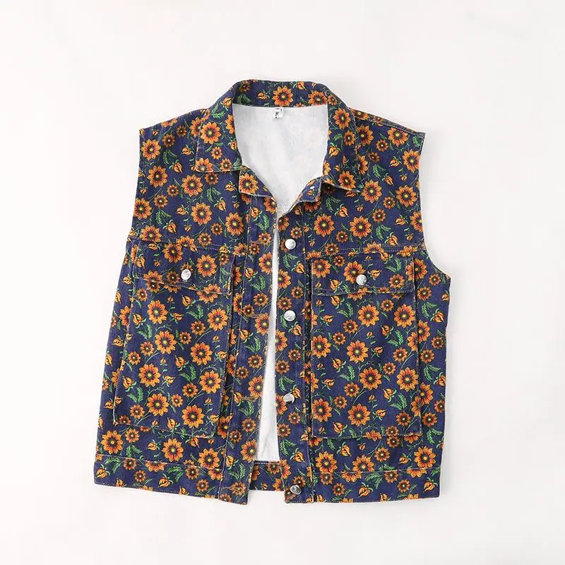 Spring Autumn Print Jeans Jacket Vest Women 2023 New Slim Denim Sleeveless Coat Tops Single breasted Female Waistcoat Outwear
Spring Autumn Print Jeans Jacket Vest Women 2023 New Slim Denim Sleeveless Coat Tops Single breasted Female Waistcoat Outwear