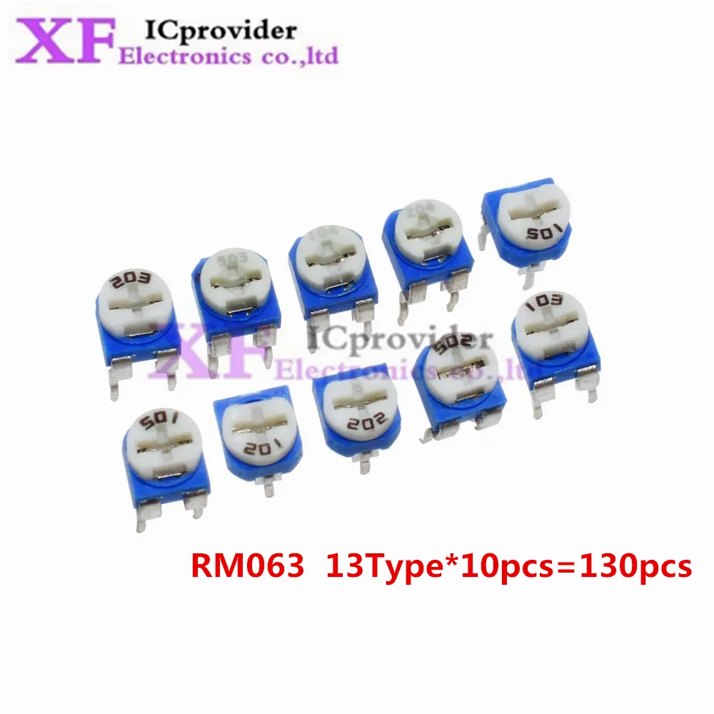 130pcs Trimming Potentiometer RM-063 vertical adjustment 100ohm-1Mohm RM063 Variable Resistors Assorted Kit 13Type*10pcs=130pcs
130pcs Trimming Potentiometer RM-063 vertical adjustment 100ohm-1Mohm RM063 Variable Resistors Assorted Kit 13Type*10pcs=130pcs