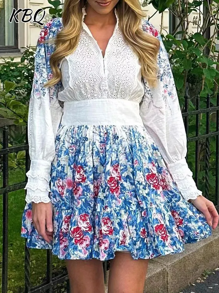 KBQ-Colorblock Printing Mini Dress for Women,Stand Collar,Lantern Sleeve,High Waist,A Line Tunic,Ruched Dresses, Female Clothing
KBQ-Colorblock Printing Mini Dress for Women,Stand Collar,Lantern Sleeve,High Waist,A Line Tunic,Ruched Dresses, Female Clothing