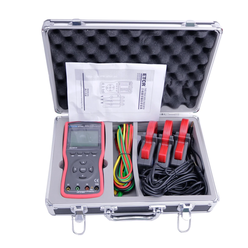 ETCR4700 Three Phase Full-automatic Digital Phase Volt-Ampere Clamp Meter Frequency 45.00Hz-65.00Hz
ETCR4700 Three Phase Full-automatic Digital Phase Volt-Ampere Clamp Meter Frequency 45.00Hz-65.00Hz