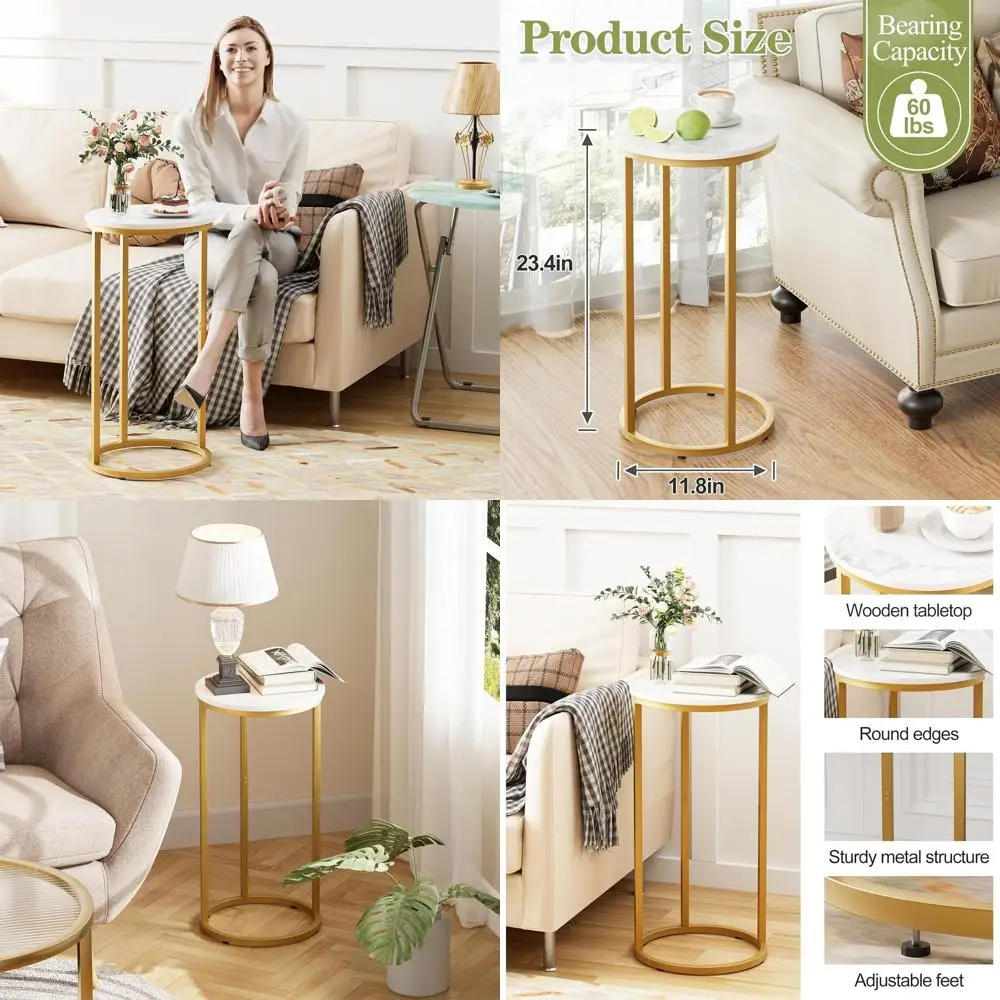 Gold Metal C-Shaped Side Table for Living Room and Bedroom, Small Space Friendly, Easy Assembly
Gold Metal C-Shaped Side Table for Living Room and Bedroom, Small Space Friendly, Easy Assembly